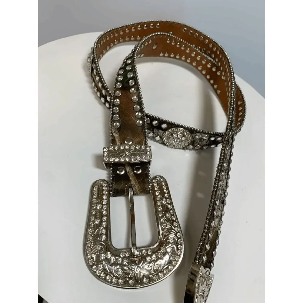 Blazin Roxx Green Camo Jeweled Western Belt
